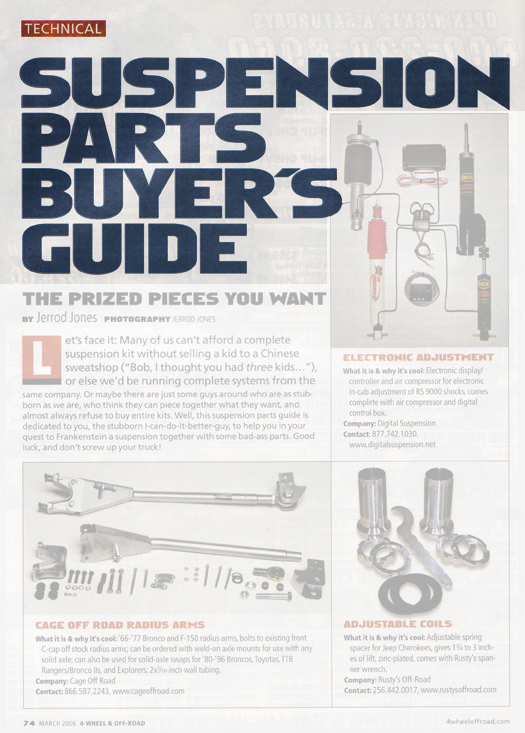 Suspension Parts Buyer's Guide Page 1